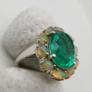 Emeraldine, Ethiopian Welo Opal. Ring.